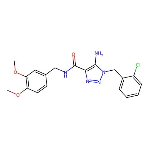 5-amino-1-(2-chlorobenzyl)-N-(3,4-dimethoxybenzyl)-1H-1,2,3-triazole-4-carboxamide structure