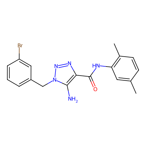 5-amino-1-[(3-bromophenyl)methyl]-N-(2,5-dimethylphenyl)triazole-4-carboxamide structure