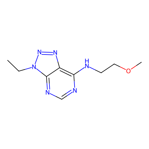3-ethyl-N-(2-methoxyethyl)-3H-[1,2,3]triazolo[4,5-d]pyrimidin-7-amine structure