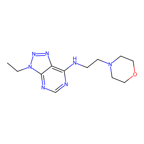 3-ethyl-N-(2-morpholin-4-ylethyl)triazolo[4,5-d]pyrimidin-7-amine structure