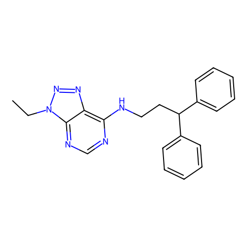 N-(3,3-diphenylpropyl)-3-ethyl-3H-[1,2,3]triazolo[4,5-d]pyrimidin-7-amine structure