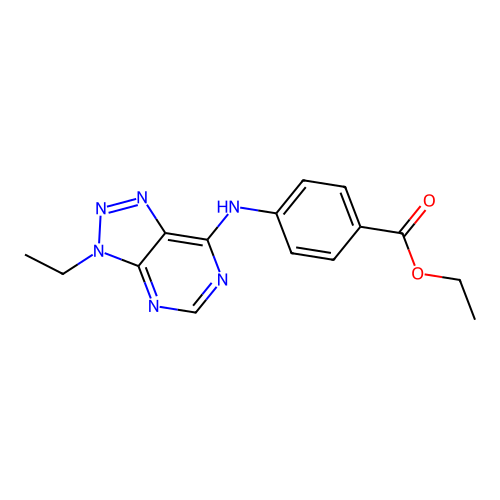 ethyl 4-({3-ethyl-3H-[1,2,3]triazolo[4,5-d]pyrimidin-7-yl}amino)benzoate structure