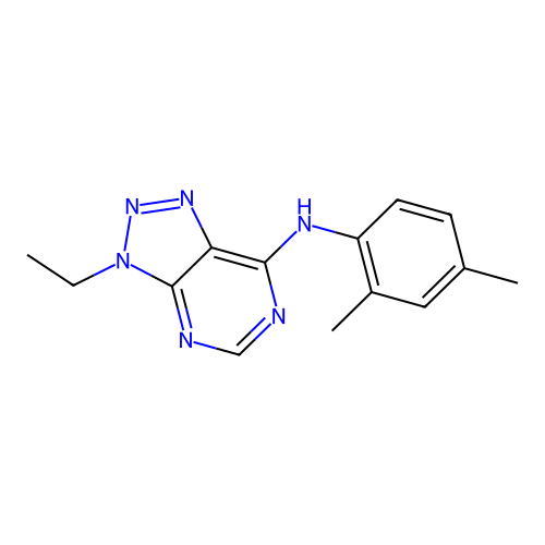 N-(2,4-dimethylphenyl)-3-ethyl-3H-[1,2,3]triazolo[4,5-d]pyrimidin-7-amine structure