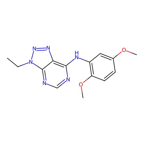 N-(2,5-dimethoxyphenyl)-3-ethyl-3H-[1,2,3]triazolo[4,5-d]pyrimidin-7-amine structure