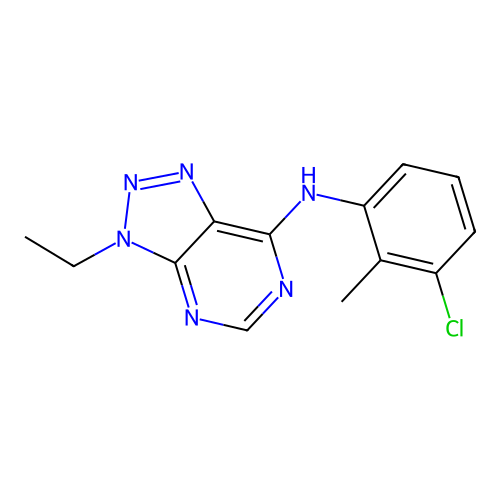 N-(3-chloro-2-methylphenyl)-3-ethyl-3H-[1,2,3]triazolo[4,5-d]pyrimidin-7-amine structure