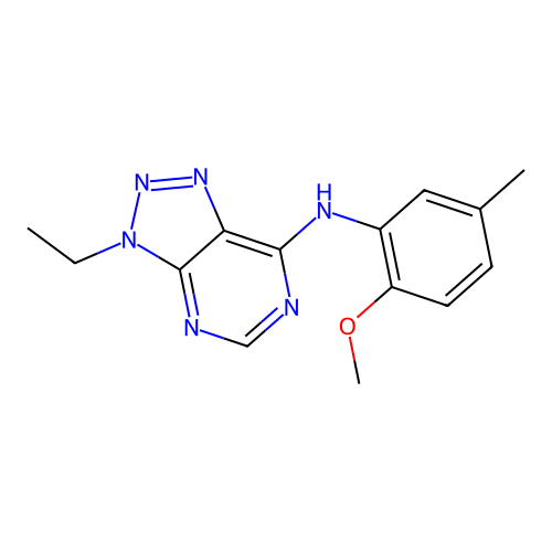 3-ethyl-N-(2-methoxy-5-methylphenyl)-3H-[1,2,3]triazolo[4,5-d]pyrimidin-7-amine structure