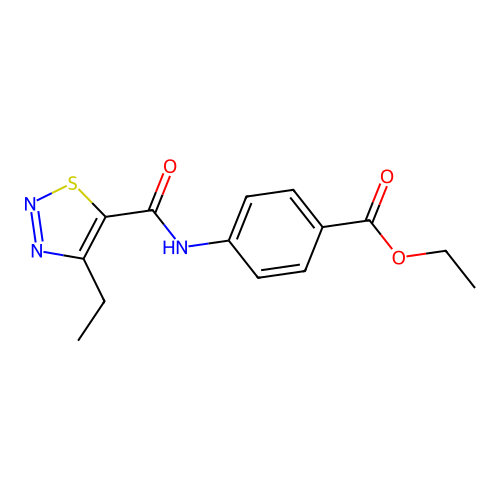 Ethyl 4-(4-ethyl-1,2,3-thiadiazole-5-carboxamido)benzoate structure