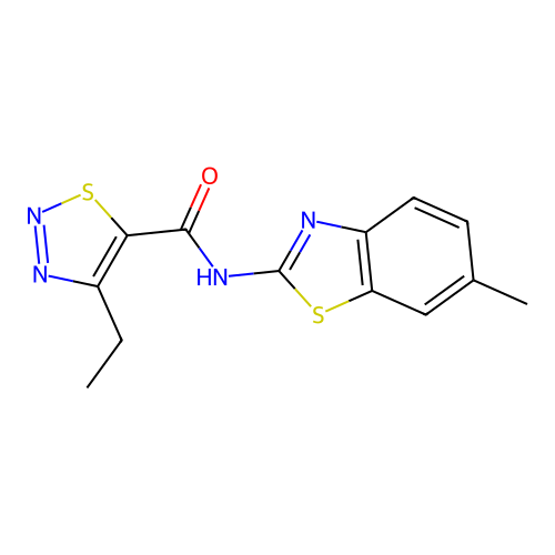 4-ethyl-N-(6-methyl-1,3-benzothiazol-2-yl)thiadiazole-5-carboxamide structure