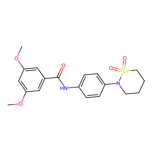 N-[4-(1,1-dioxothiazinan-2-yl)phenyl]-3,5-dimethoxybenzamide structure