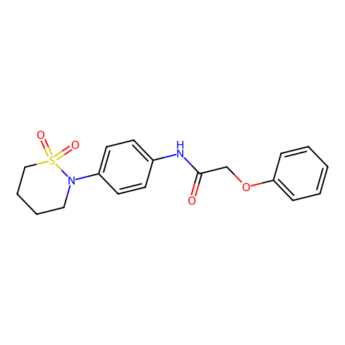 N-[4-(1,1-dioxothiazinan-2-yl)phenyl]-2-phenoxyacetamide structure