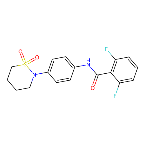 N-[4-(1,1-dioxothiazinan-2-yl)phenyl]-2,6-difluorobenzamide structure