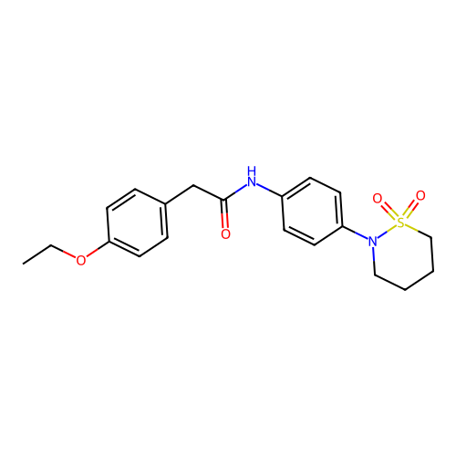 N-[4-(1,1-dioxothiazinan-2-yl)phenyl]-2-(4-ethoxyphenyl)acetamide structure