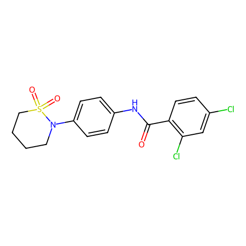 2,4-dichloro-N-[4-(1,1-dioxothiazinan-2-yl)phenyl]benzamide structure