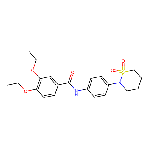 N-[4-(1,1-dioxothiazinan-2-yl)phenyl]-3,4-diethoxybenzamide structure