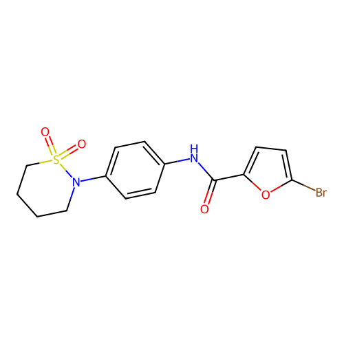 5-bromo-N-[4-(1,1-dioxothiazinan-2-yl)phenyl]furan-2-carboxamide structure