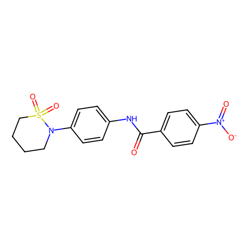 N-[4-(1,1-dioxothiazinan-2-yl)phenyl]-4-nitrobenzamide structure