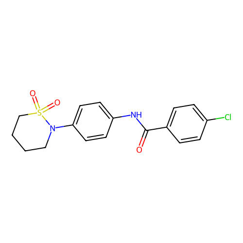 4-chloro-N-[4-(1,1-dioxothiazinan-2-yl)phenyl]benzamide structure