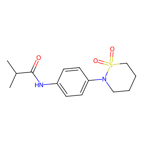 N-(4-(1,1-dioxido-1,2-thiazinan-2-yl)phenyl)isobutyramide structure