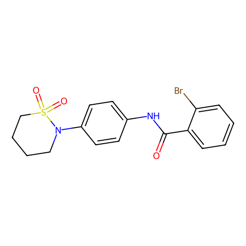 2-bromo-N-[4-(1,1-dioxothiazinan-2-yl)phenyl]benzamide structure