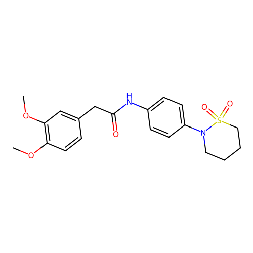 2-(3,4-dimethoxyphenyl)-N-[4-(1,1-dioxothiazinan-2-yl)phenyl]acetamide structure