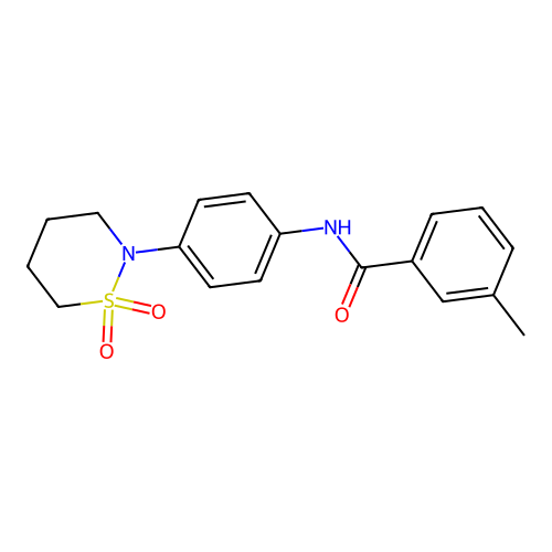 N-[4-(1,1-dioxothiazinan-2-yl)phenyl]-3-methylbenzamide structure