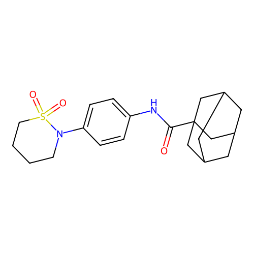 N-[4-(1,1-dioxothiazinan-2-yl)phenyl]adamantane-1-carboxamide structure