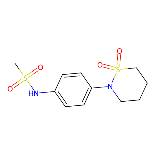N-(4-(1,1-dioxido-1,2-thiazinan-2-yl)phenyl)methanesulfonamide structure