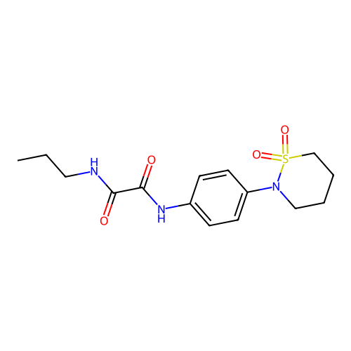 N1-(4-(1,1-dioxido-1,2-thiazinan-2-yl)phenyl)-N2-propyloxalamide structure