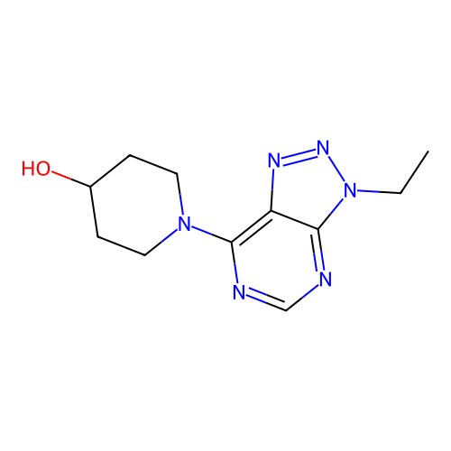 1-{3-ethyl-3H-[1,2,3]triazolo[4,5-d]pyrimidin-7-yl}piperidin-4-ol structure