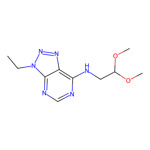 N-(2,2-dimethoxyethyl)-3-ethyl-3H-[1,2,3]triazolo[4,5-d]pyrimidin-7-amine structure