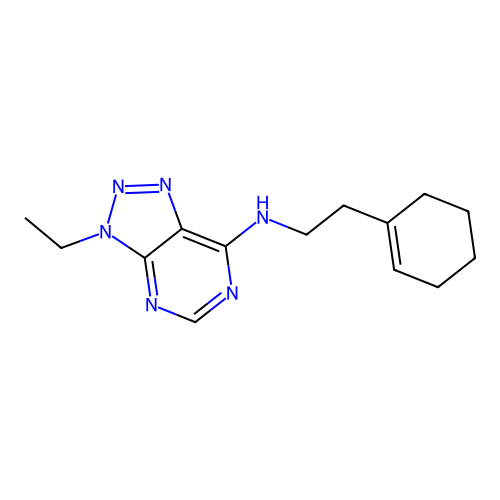 N-[2-(cyclohexen-1-yl)ethyl]-3-ethyltriazolo[4,5-d]pyrimidin-7-amine structure