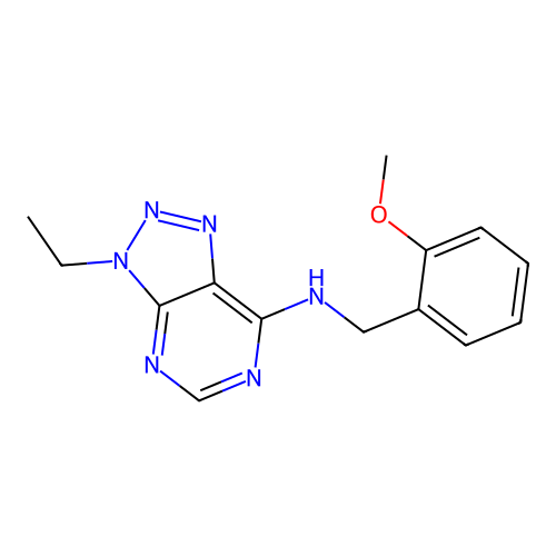 3-ethyl-N-(2-methoxybenzyl)-3H-[1,2,3]triazolo[4,5-d]pyrimidin-7-amine structure