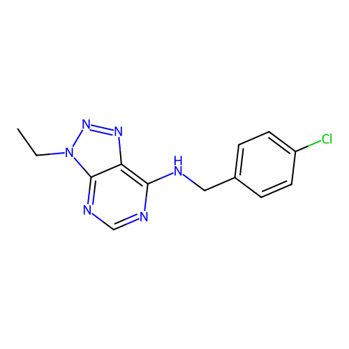 N-[(4-chlorophenyl)methyl]-3-ethyltriazolo[4,5-d]pyrimidin-7-amine structure