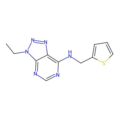 3-ethyl-N-(thiophen-2-ylmethyl)-3H-[1,2,3]triazolo[4,5-d]pyrimidin-7-amine structure