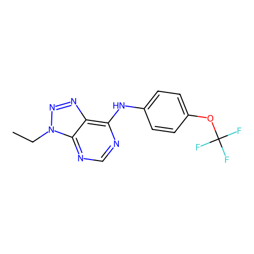3-ethyl-N-[4-(trifluoromethoxy)phenyl]triazolo[4,5-d]pyrimidin-7-amine structure