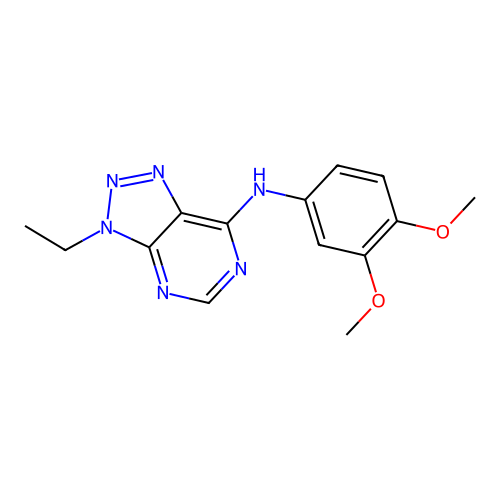 N-(3,4-dimethoxyphenyl)-3-ethyl-3H-[1,2,3]triazolo[4,5-d]pyrimidin-7-amine structure