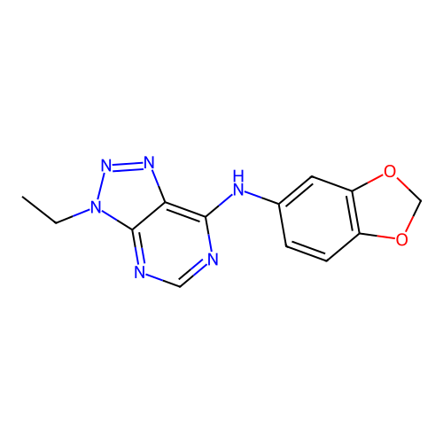 N-(1,3-benzodioxol-5-yl)-3-ethyltriazolo[4,5-d]pyrimidin-7-amine structure