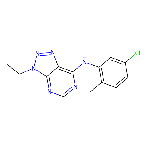 N-(5-chloro-2-methylphenyl)-3-ethyl-3H-[1,2,3]triazolo[4,5-d]pyrimidin-7-amine structure