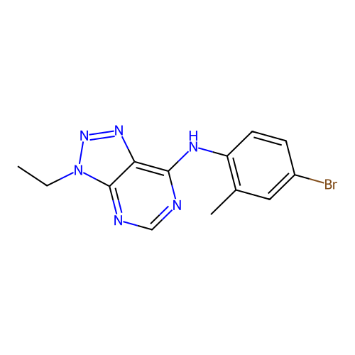N-(4-bromo-2-methylphenyl)-3-ethyl-3H-[1,2,3]triazolo[4,5-d]pyrimidin-7-amine structure