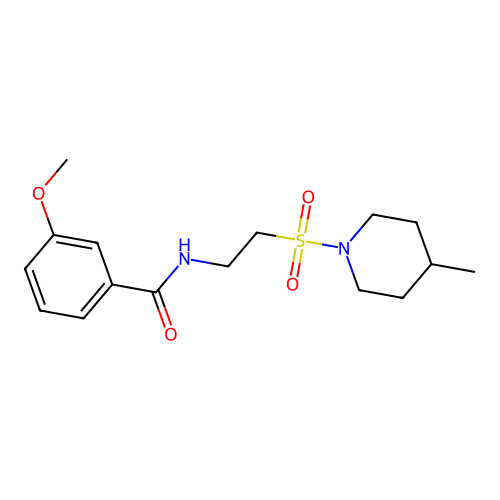 3-methoxy-N-{2-[(4-methylpiperidin-1-yl)sulfonyl]ethyl}benzamide structure
