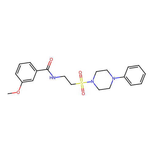 3-methoxy-N-[2-(4-phenylpiperazin-1-yl)sulfonylethyl]benzamide structure