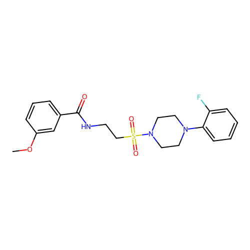 N-[2-[4-(2-fluorophenyl)piperazin-1-yl]sulfonylethyl]-3-methoxybenzamide structure