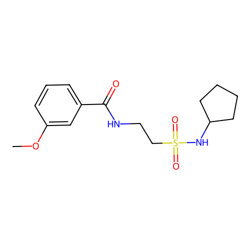 N-[2-(cyclopentylsulfamoyl)ethyl]-3-methoxybenzamide structure