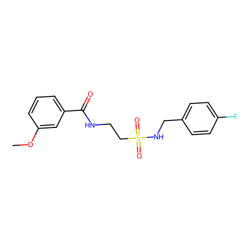 N-(2-(N-(4-fluorobenzyl)sulfamoyl)ethyl)-3-methoxybenzamide structure