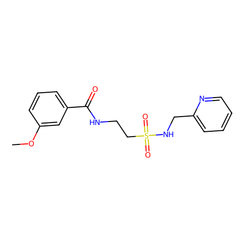 3-methoxy-N-(2-(N-(pyridin-2-ylmethyl)sulfamoyl)ethyl)benzamide structure
