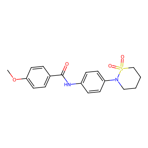 N-(4-(1,1-dioxido-1,2-thiazinan-2-yl)phenyl)-4-methoxybenzamide structure