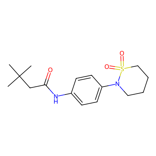 N-(4-(1,1-dioxido-1,2-thiazinan-2-yl)phenyl)-3,3-dimethylbutanamide structure