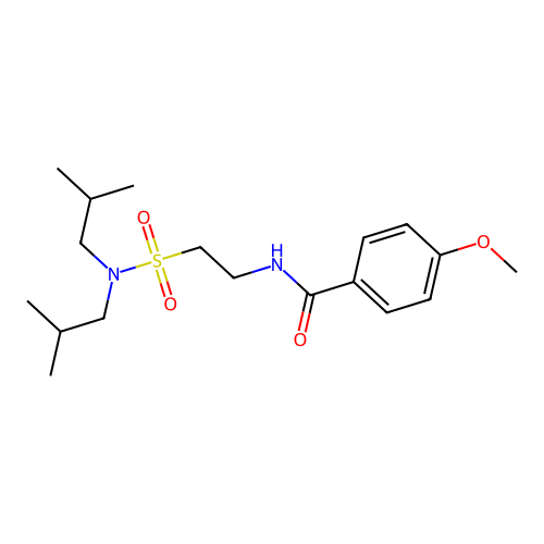 N-(2-(N,N-diisobutylsulfamoyl)ethyl)-4-methoxybenzamide structure
