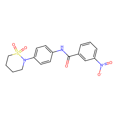 N-[4-(1,1-dioxothiazinan-2-yl)phenyl]-3-nitrobenzamide structure