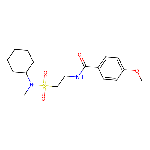 N-[2-[cyclohexyl(methyl)sulfamoyl]ethyl]-4-methoxybenzamide structure